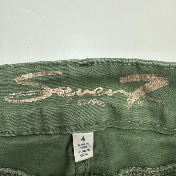 Seven7 Tummyless High Rise Skinny Women's size 4 Green Denim Jeans - Picture 3 of 5